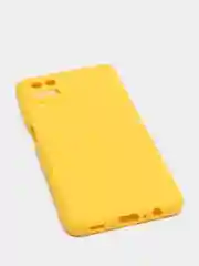 Желтый чехол силиконовый на Samsung Galaxy A12 /М12 с защитой камеры