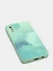 Мятный чехол Samsung Galaxy A02, Самсунг Галакси А02 твердый пластиковый глянцевый стеклянный