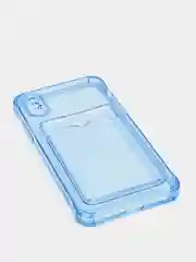 Голубой чехол для iPhone 7/8 Plus/XR/11/12/13/Pro/Pro Max, силиконовый, с карманом для карт