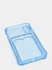 Голубой чехол для iPhone 7/8 Plus/XR/11/12/13/Pro/Pro Max, силиконовый, с карманом для карт