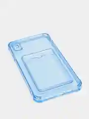 Голубой чехол для iPhone 7/8 Plus/XR/11/12/13/Pro/Pro Max, силиконовый, с карманом для карт