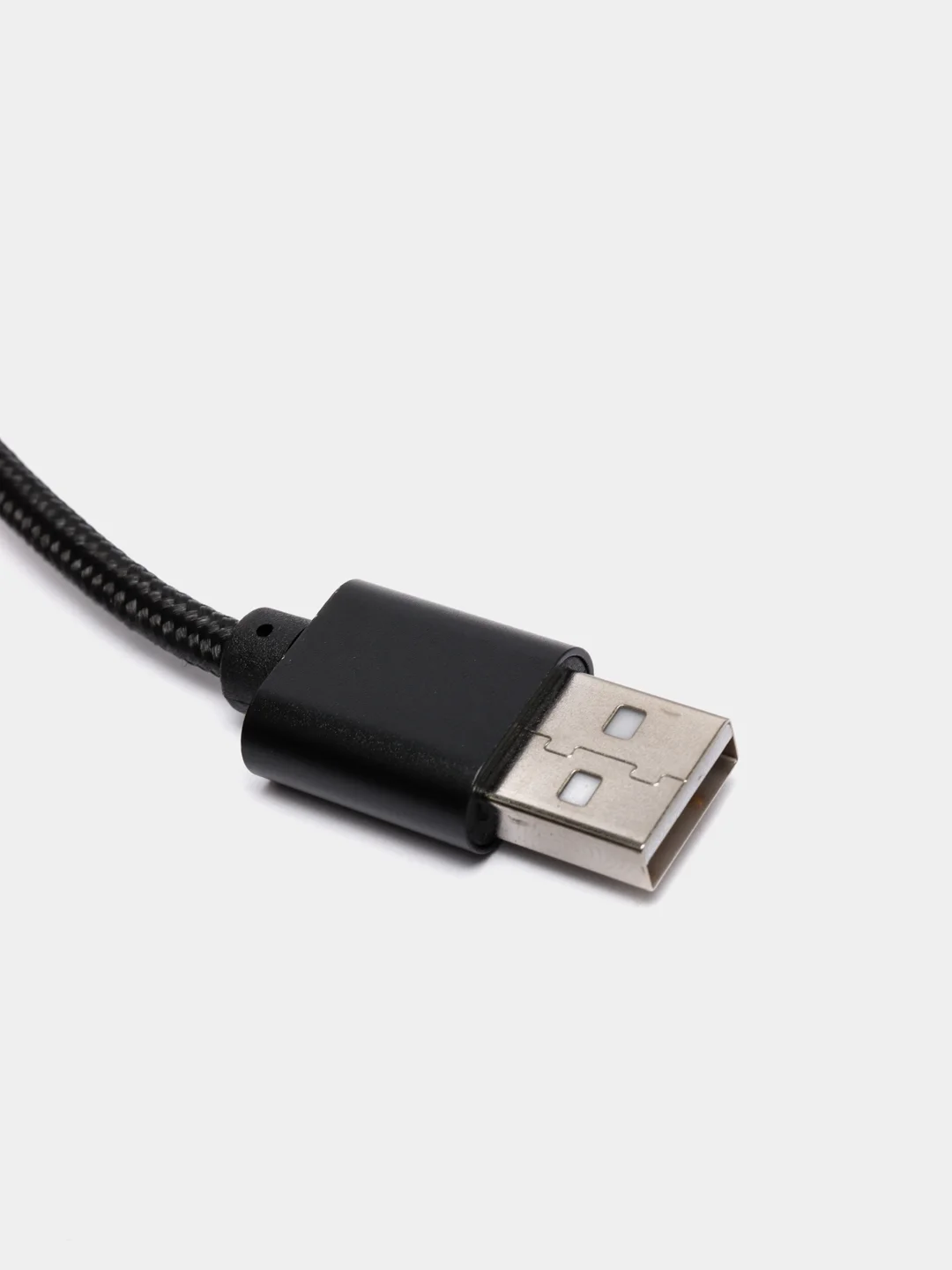 Черный кабель microUSB, Type-C, Lightning для зарядки и передачи данных