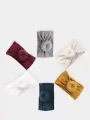 Розовый повязка на голову, детская, с круглым узлом, летняя