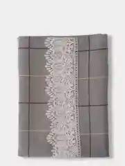 Серый скатерть с кружевом KIBER KIBET