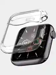 Чехол для часов Apple Watch 1,2,3,4,5,6,7,SE на 38/40/41/42/44/45/49 прозрачный, силикон