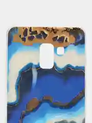 Золотой чехол Samsung Galaxy A8+ / A8 Plus, Галакси А8+ / А8 Плюс силиконовый с мраморным рисунком