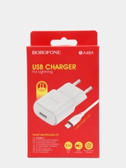Блок питания для iPhone Borofone BA48A, 2.1 A+кабель Lighting