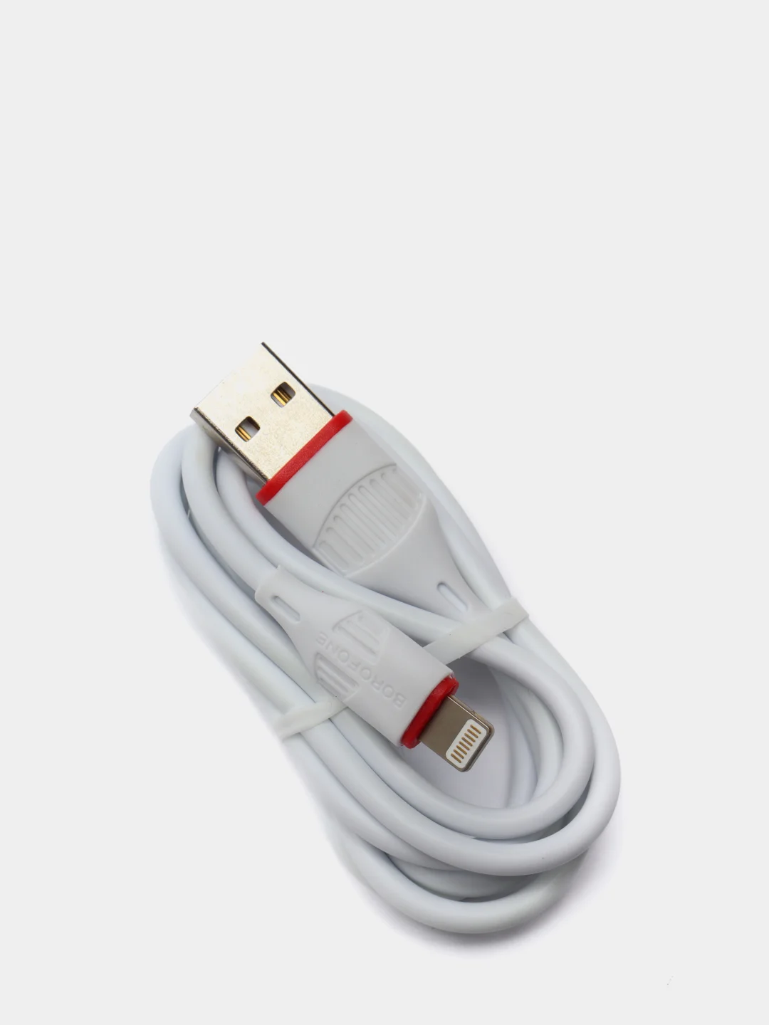 Белый блок питания для iPhone Borofone BA48A, 2.1 A+кабель Lighting