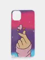 Пурпурный чехол Apple iPhone 11 (6.1) силиконовый с рисунком Сердце