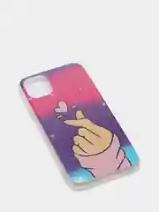 Пурпурный чехол Apple iPhone 11 (6.1) силиконовый с рисунком Сердце