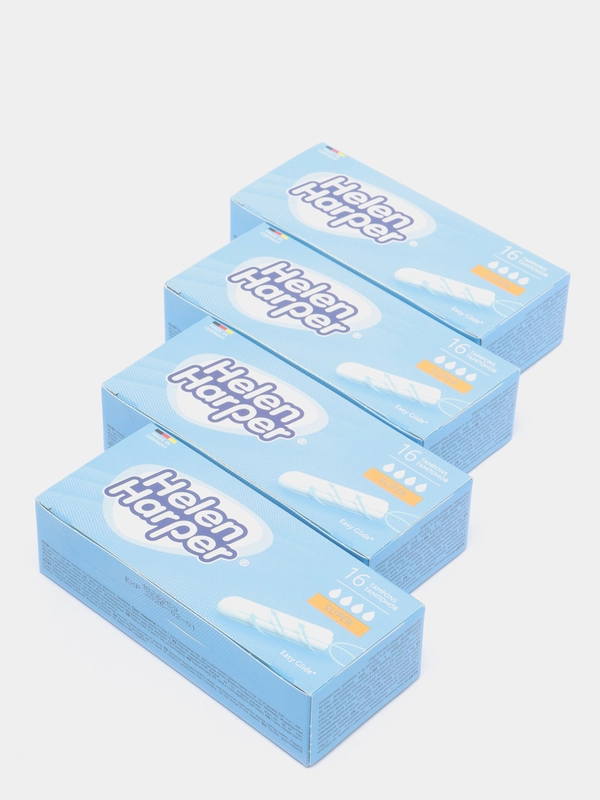 Тампоны без аппликатора Helen Harper Super, 4 капли, 64 штуки