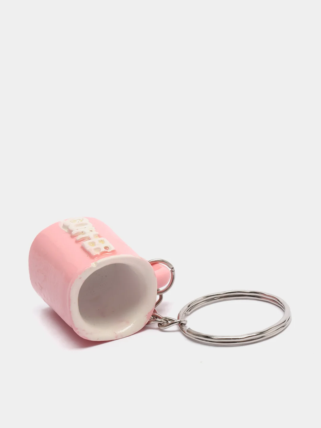 Розовый брелок "Кружка кофе", 2,5 см