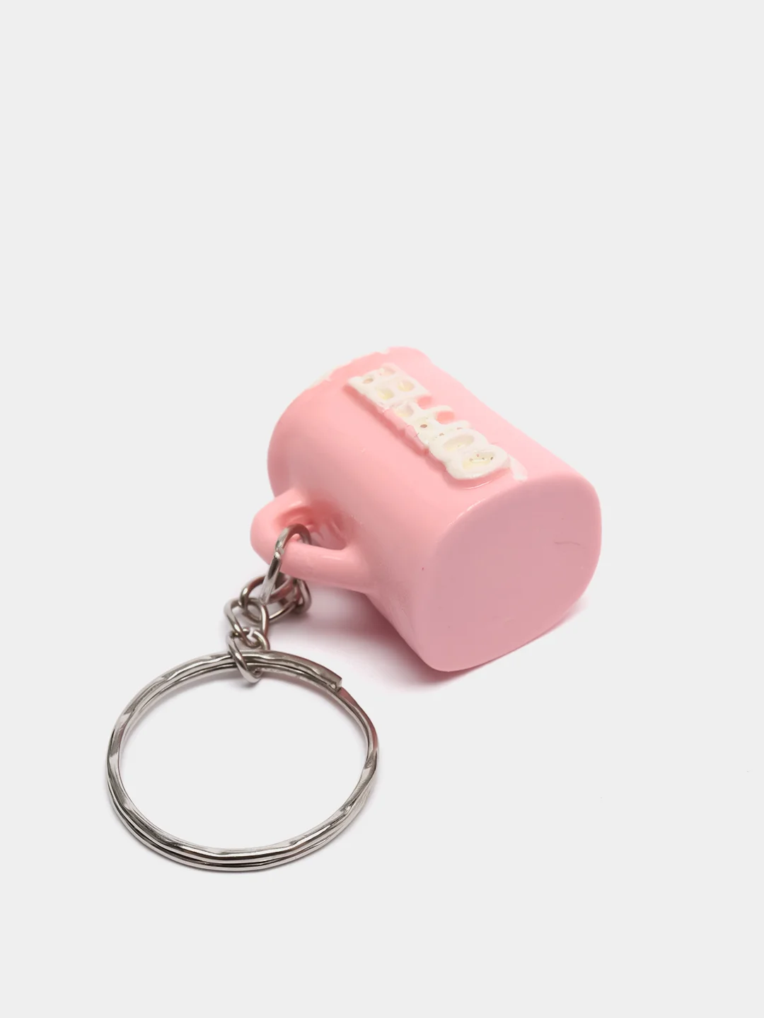 Розовый брелок "Кружка кофе", 2,5 см
