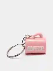 Розовый брелок "Кружка кофе", 2,5 см