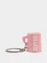 Розовый брелок "Кружка кофе", 2,5 см