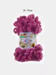 Розовый пряжа петельками Alize Puffy, большие петельки