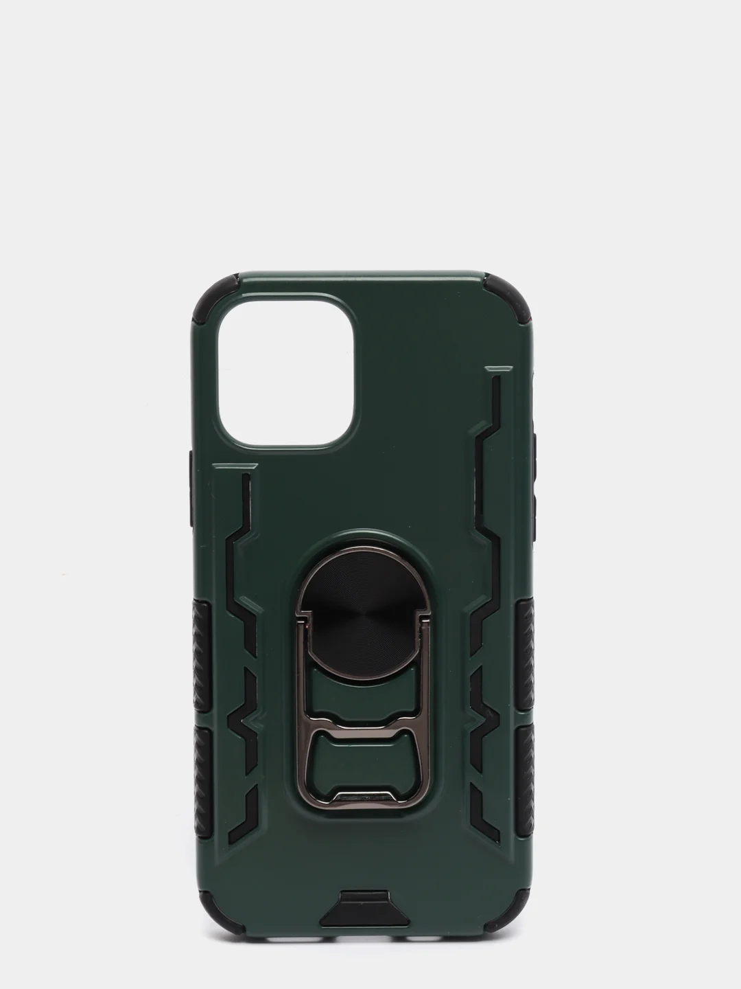 Тёмно-зелёный противоударный чехол с держателем Apple IPhone X/XS, 12, 12Pro, 12Pro Max с защитой камеры