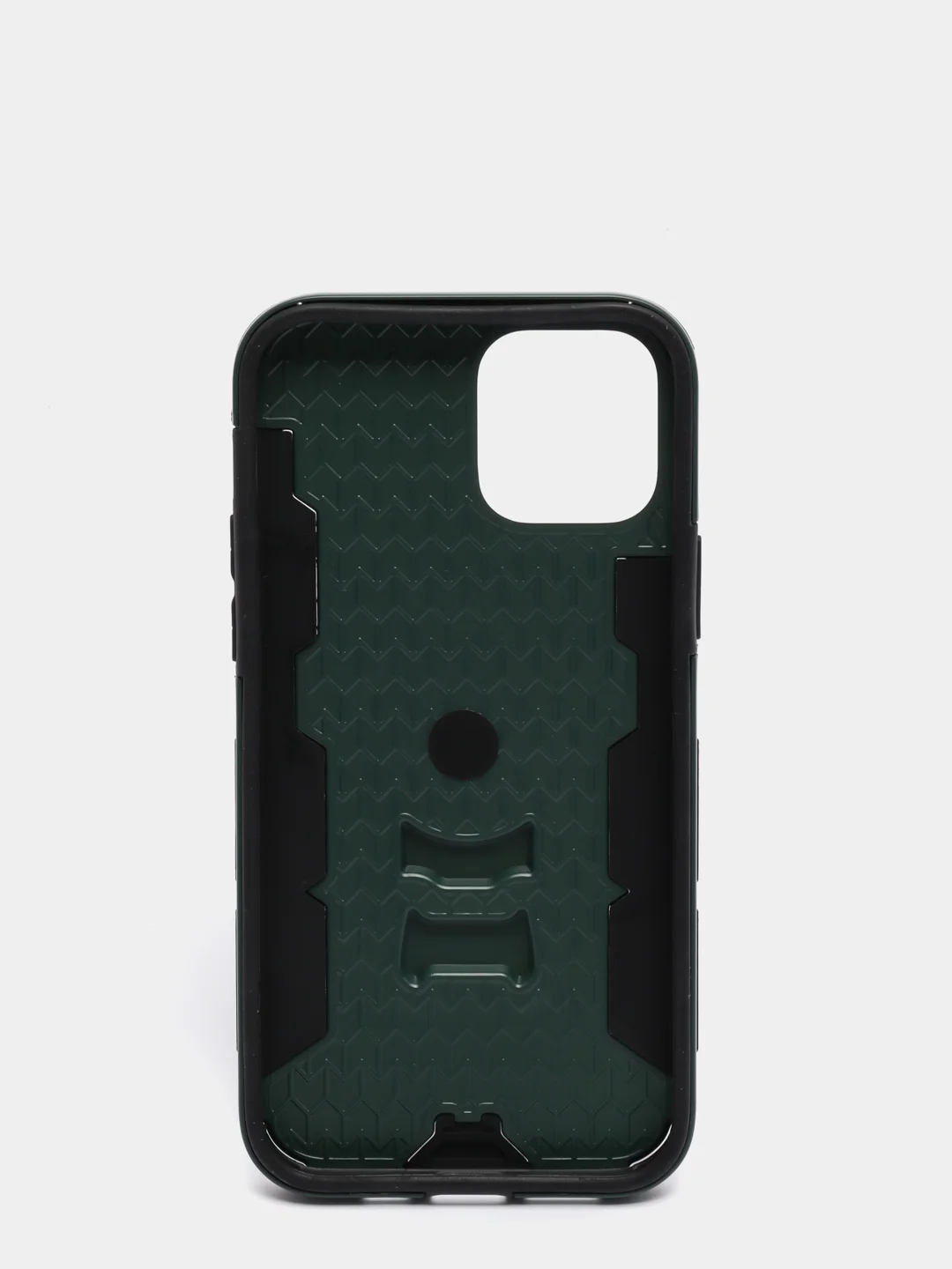 Тёмно-зелёный противоударный чехол с держателем Apple IPhone X/XS, 12, 12Pro, 12Pro Max с защитой камеры