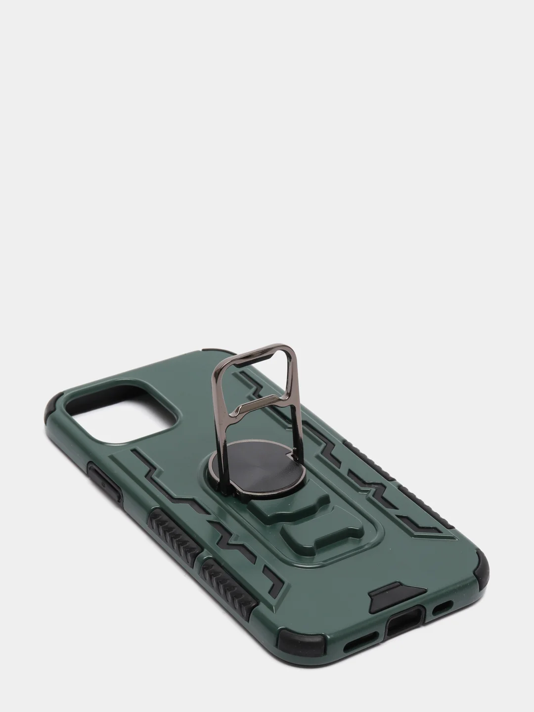 Тёмно-зелёный противоударный чехол с держателем Apple IPhone X/XS, 12, 12Pro, 12Pro Max с защитой камеры