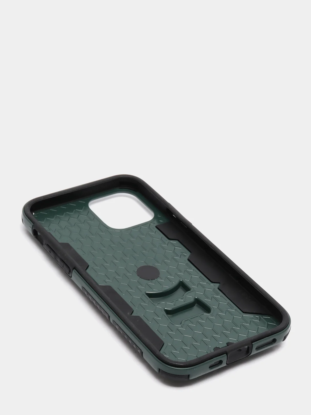 Тёмно-зелёный противоударный чехол с держателем Apple IPhone X/XS, 12, 12Pro, 12Pro Max с защитой камеры