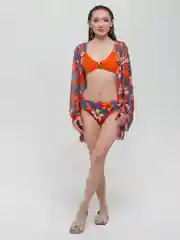 Оранжевый раздельный купальник 3 в 1