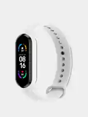 Белый силиконовый ремешок для Xiaomi mi band 3 / 4 / 5 / 6