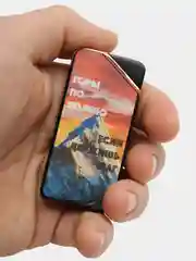 Белый электронная импульсная зажигалка USB Plazma, Металлическая, с сенсорным управлением LED