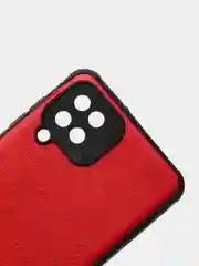 Алый чехол Samsung Galaxy A12 / M12, Самсунг Галакси А12, М12 черный силиконовый, имитация кожи