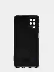 Алый чехол Samsung Galaxy A12 / M12, Самсунг Галакси А12, М12 черный силиконовый, имитация кожи