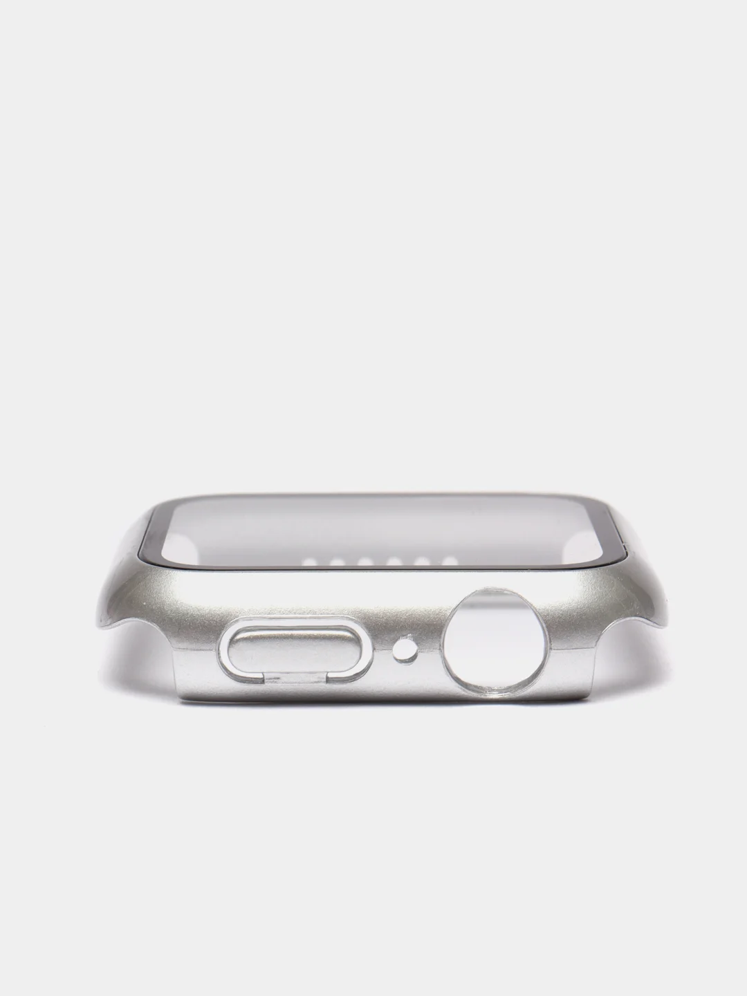 Серебряный бампер с защитным стеклом для Apple Watch 38/40/42/44 mm