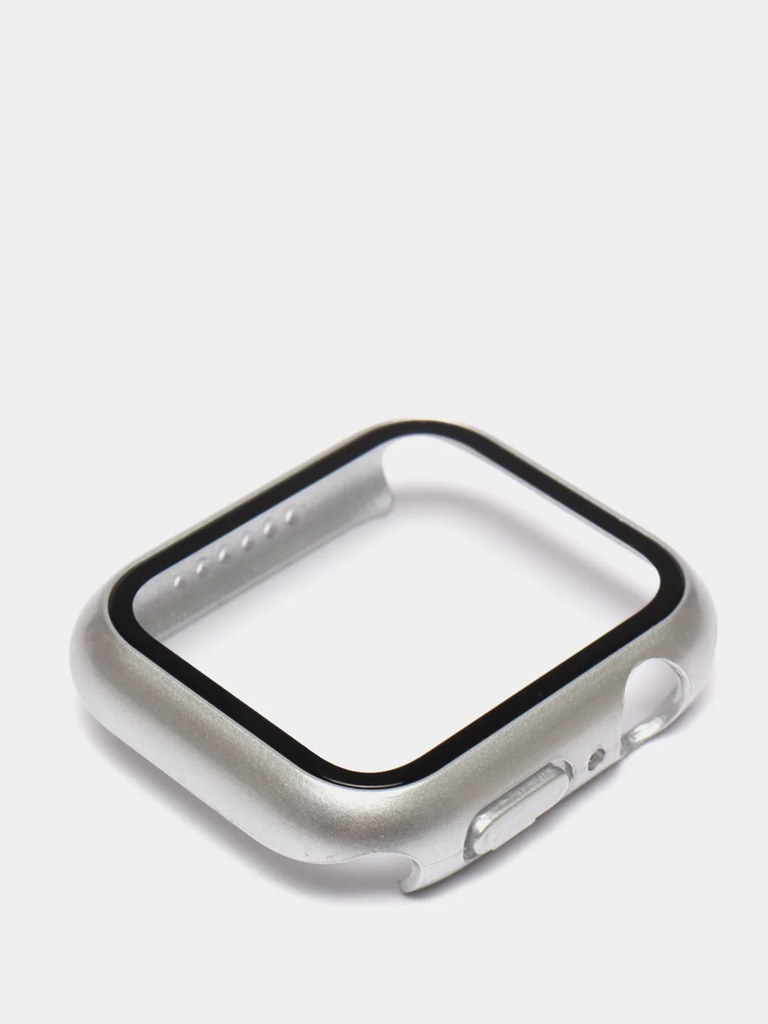 Серебряный бампер с защитным стеклом для Apple Watch 38/40/42/44 mm