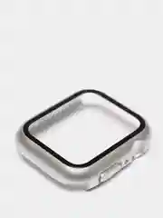 Серебряный бампер с защитным стеклом для Apple Watch 38/40/42/44 mm