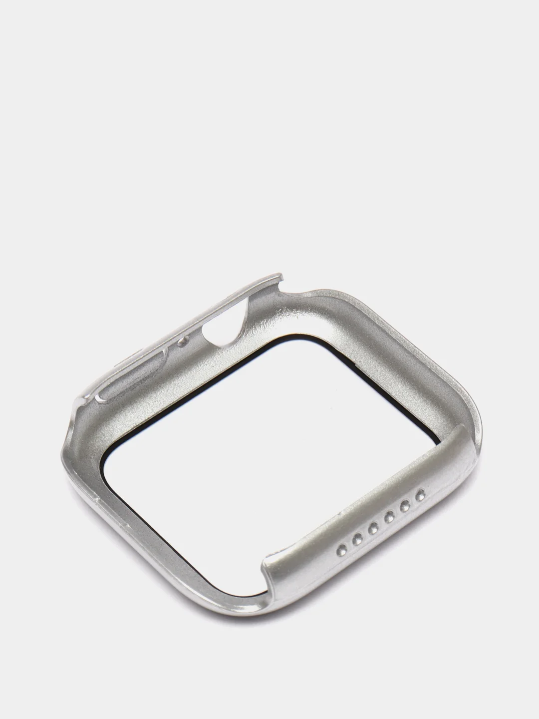 Серебряный бампер с защитным стеклом для Apple Watch 38/40/42/44 mm