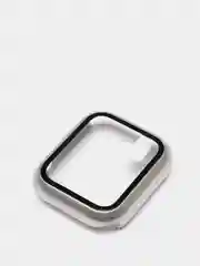 Серебряный бампер с защитным стеклом для Apple Watch 38/40/42/44 mm
