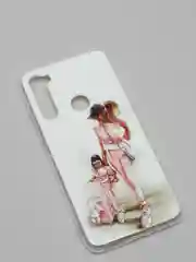 Бежевый чехол Xiaomi Redmi Note 8 / Redmi Note 8 2021 силиконовый с рисунком