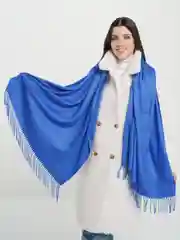 Синий палантин однотонный Magic