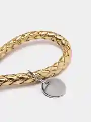 Золотой плетеный брелок для ключей