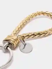 Золотой плетеный брелок для ключей