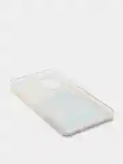 Белый чехол Samsung Galaxy A72 (Самсунг Галакси А72) переливающийся жидкий с блестками