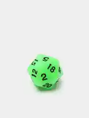 Зеленый кубик для D&D (Dungeons and Dragons, ДнД), Magic the Gathering, MTG, МТГ, д20, d20