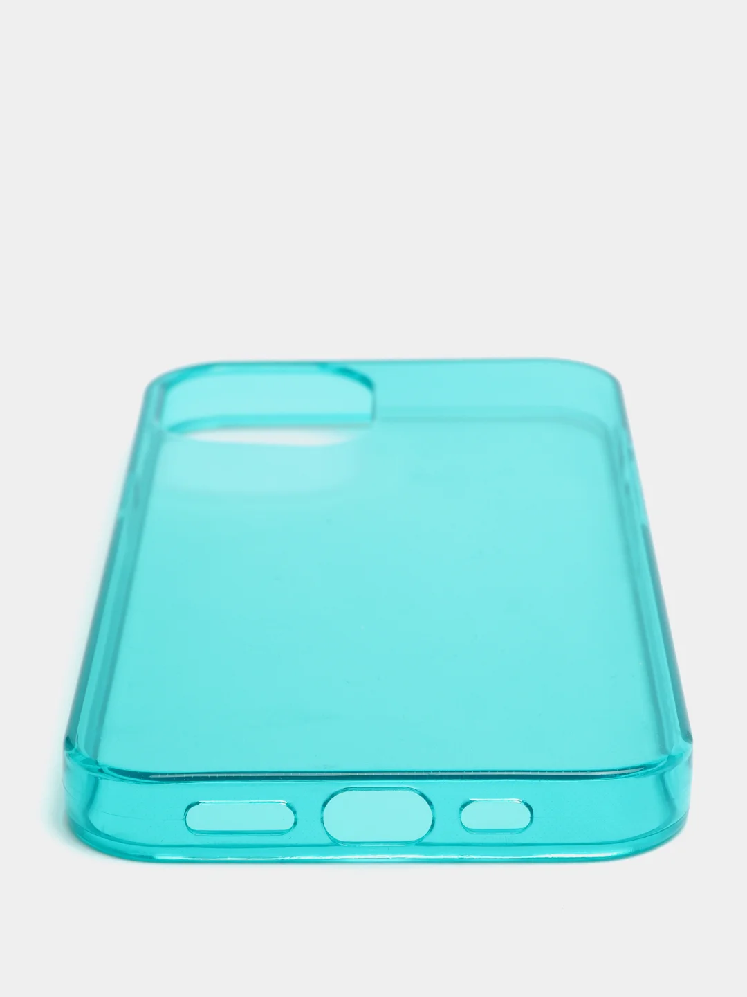 Бирюзовый чехол для iPhone 13 / 13 Pro / 13 Pro Max силиконовый, неоновый, плотный, прозрачный