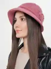 Розовый шляпа вязаная двойная