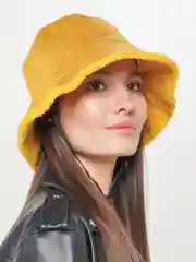 Желтый панама двусторонняя, теплая