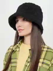 Черный панама меховая (теплая) / шапка