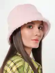 Конфетный панама меховая, панамка тёплая в корейском стиле