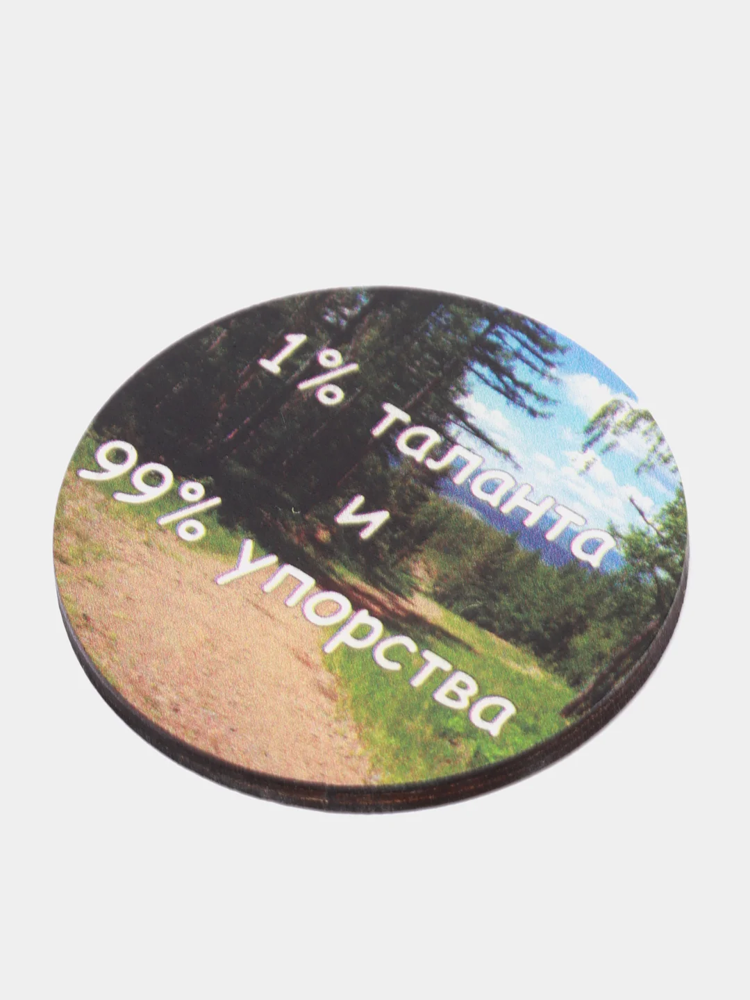 Магнит мотивация из дерева "1% таланта и 99% упорства"