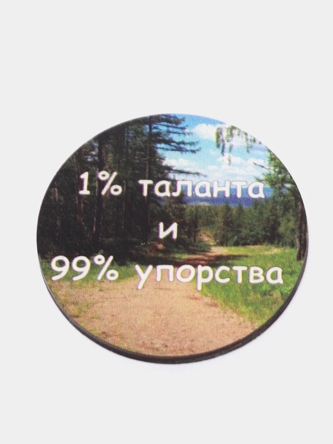 Магнит мотивация из дерева "1% таланта и 99% упорства"