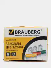 Зажимы-бульдоги для бумаг BRAUBERG, комплект 10 штук, 32 мм