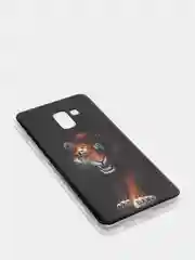 Тёмно-коричневый чехол Samsung Galaxy A8+ (A8 Plus), Самсунг Галакси А8+ / А8 Плюс силиконовый с рисунком