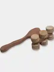 Массажер деревянный валик на ручке для спины и шеи  , 8 валиков/ 6 валиков